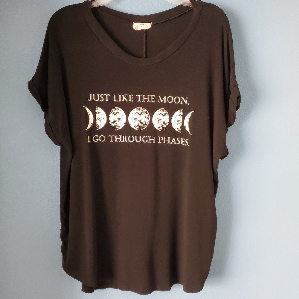 Rebel Society, Size L, Black Graphic Shirt tee